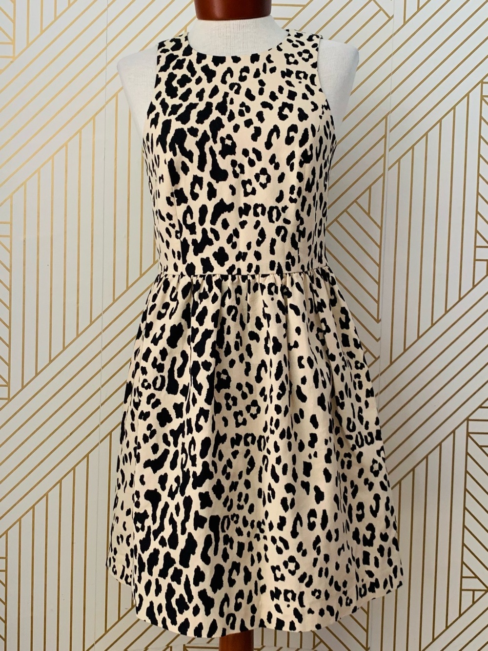 Anthropologie 4. Collective 100% cotton cheetah leopard A line fit & Flare Dress